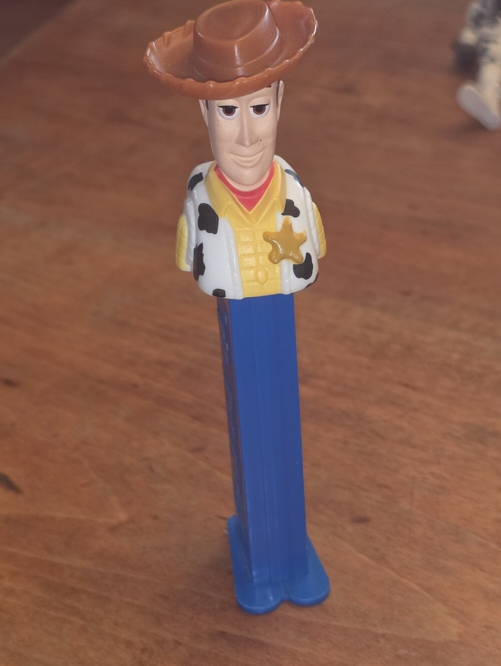 Pez Woody  Disney Pixar Toy Story Dispenser Candy Blue Yellow With Hat Plastic